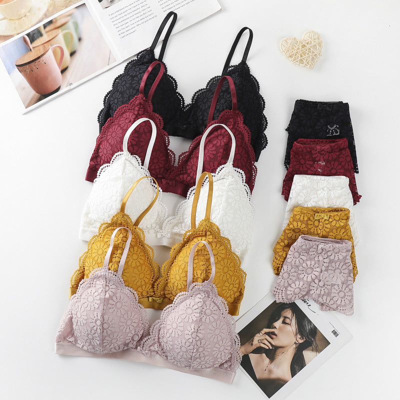 Detachable And Detachable Triangle Cup Gathers Two-piece Underwear Without Steel Ring