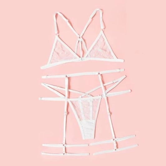 Lace Embroidery T-back Girl Mesh See-through Sexy Underwear