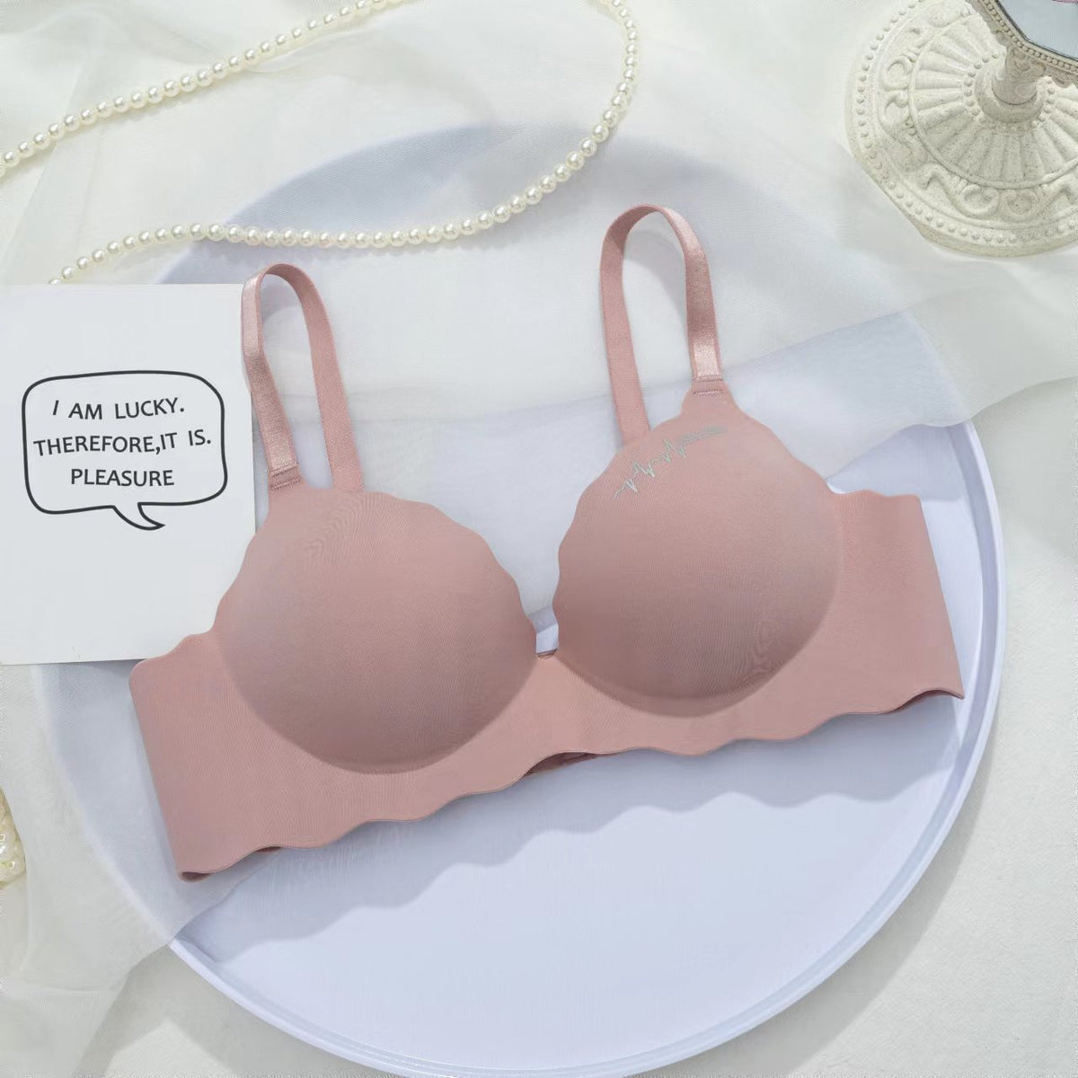 British Letters Girl's Underwear Non-steel Ring Adjustable Gathered Without Trace Bra