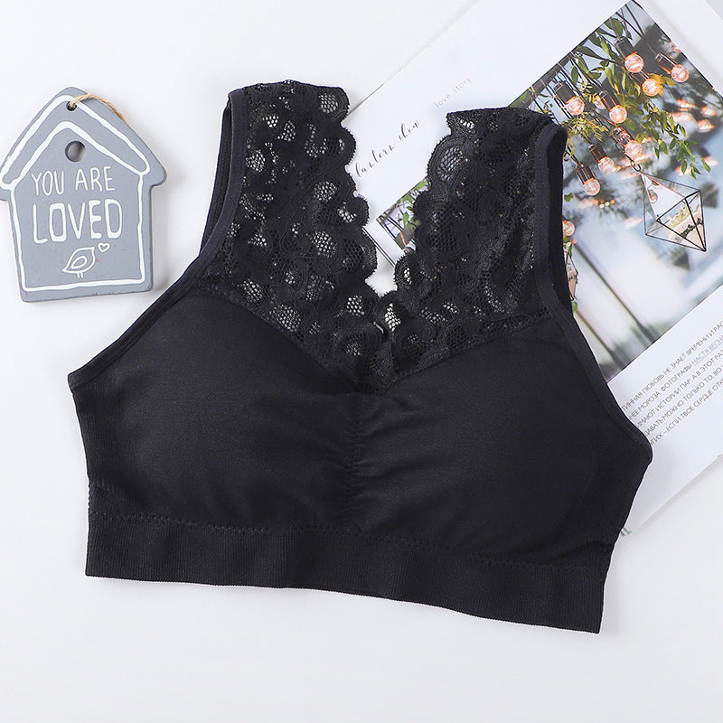 Lace Underwear Wide Shoulder Strap Anti-exposure Plus Size Vest