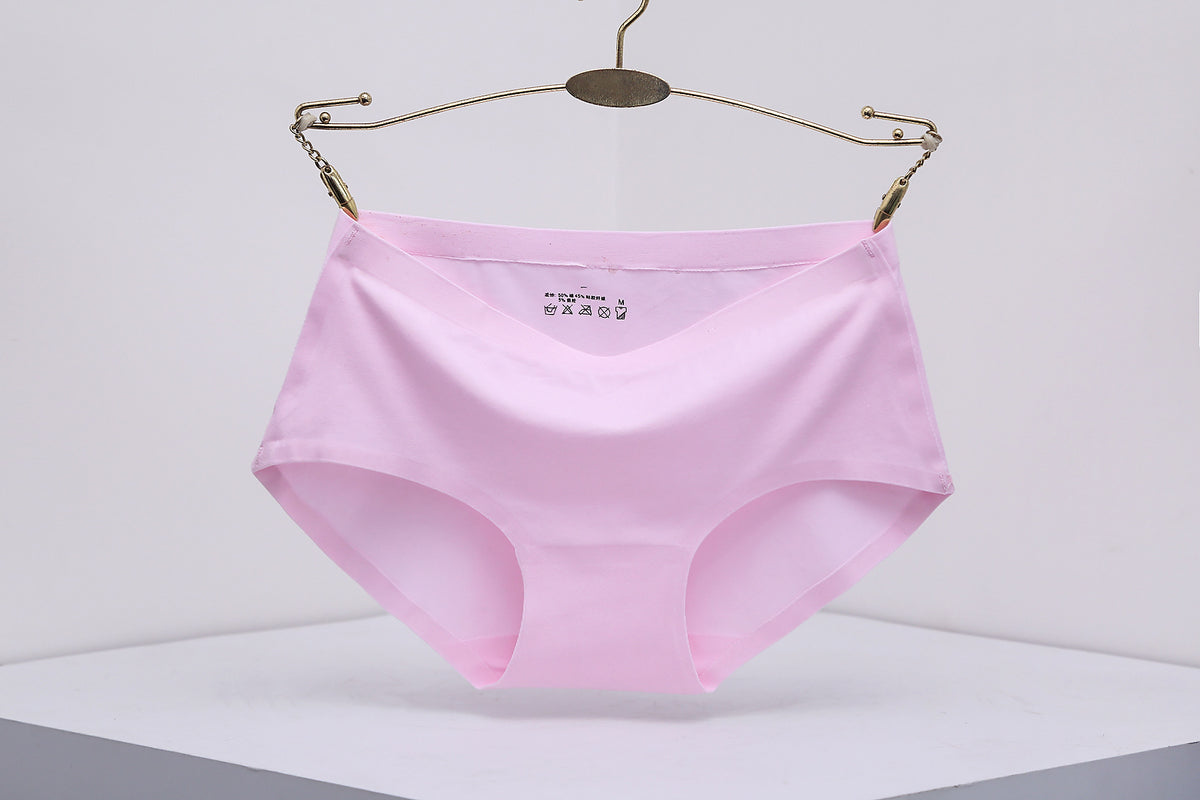 One Piece Seamless Women's Underwear Mid-waist Sexy Cotton Briefs