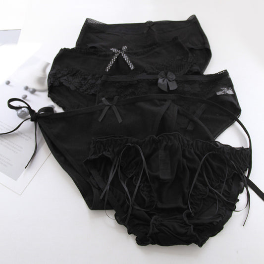Black Japanese Style Cotton Women's Underwear