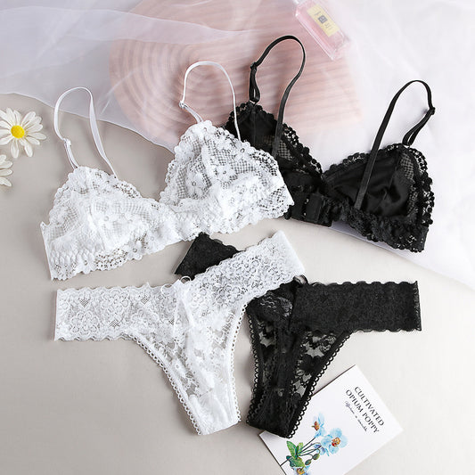 Lightweight Lace Bra Set Sexy Transparent Without Steel Ring