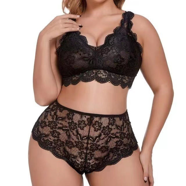 Lace Flower Suspender Shorts XL Set