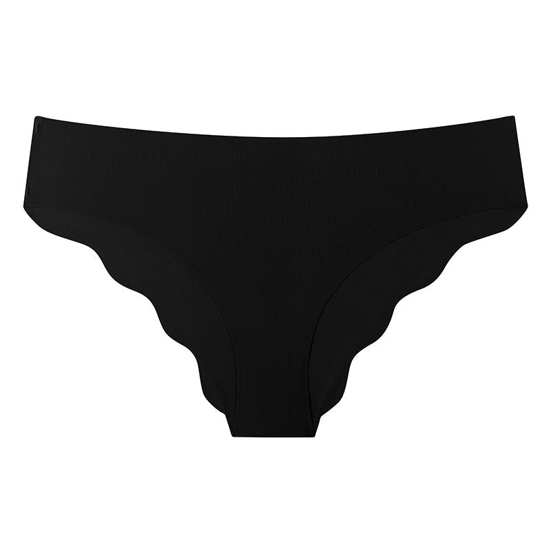 Seamless Ice Silk Underwear Clouds Ruffled Low Waist