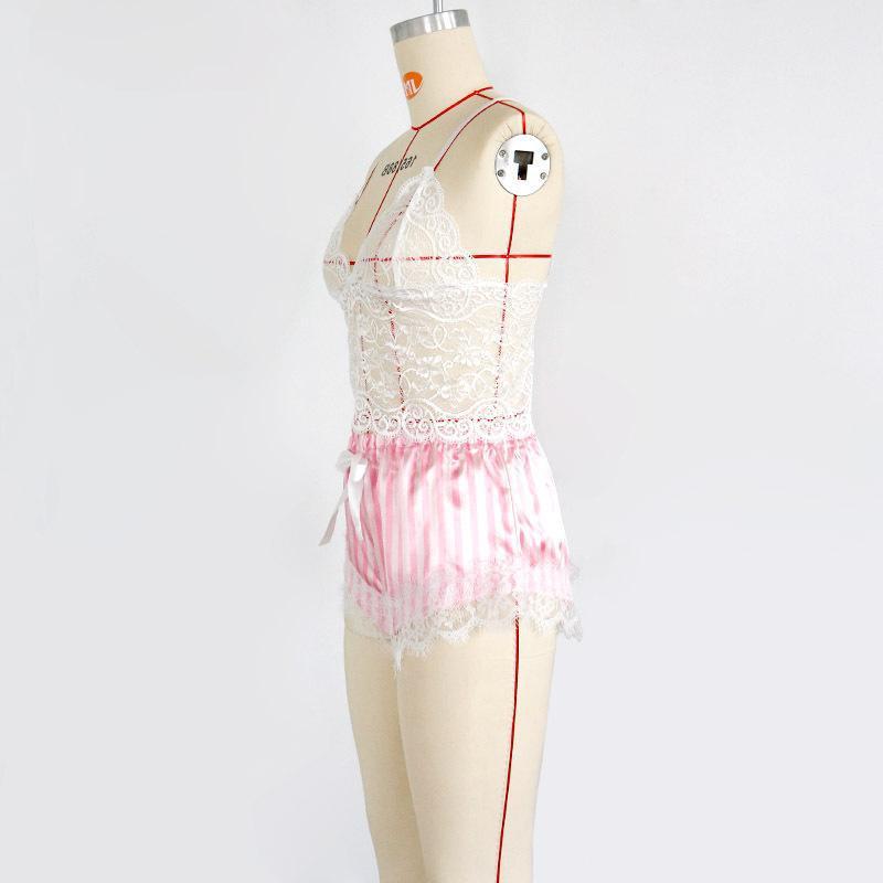 Sexy Lace Split Pajamas Set