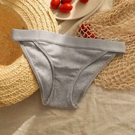 Thread Cotton Comfortable Breathable Sexy Low Waist Girl Briefs