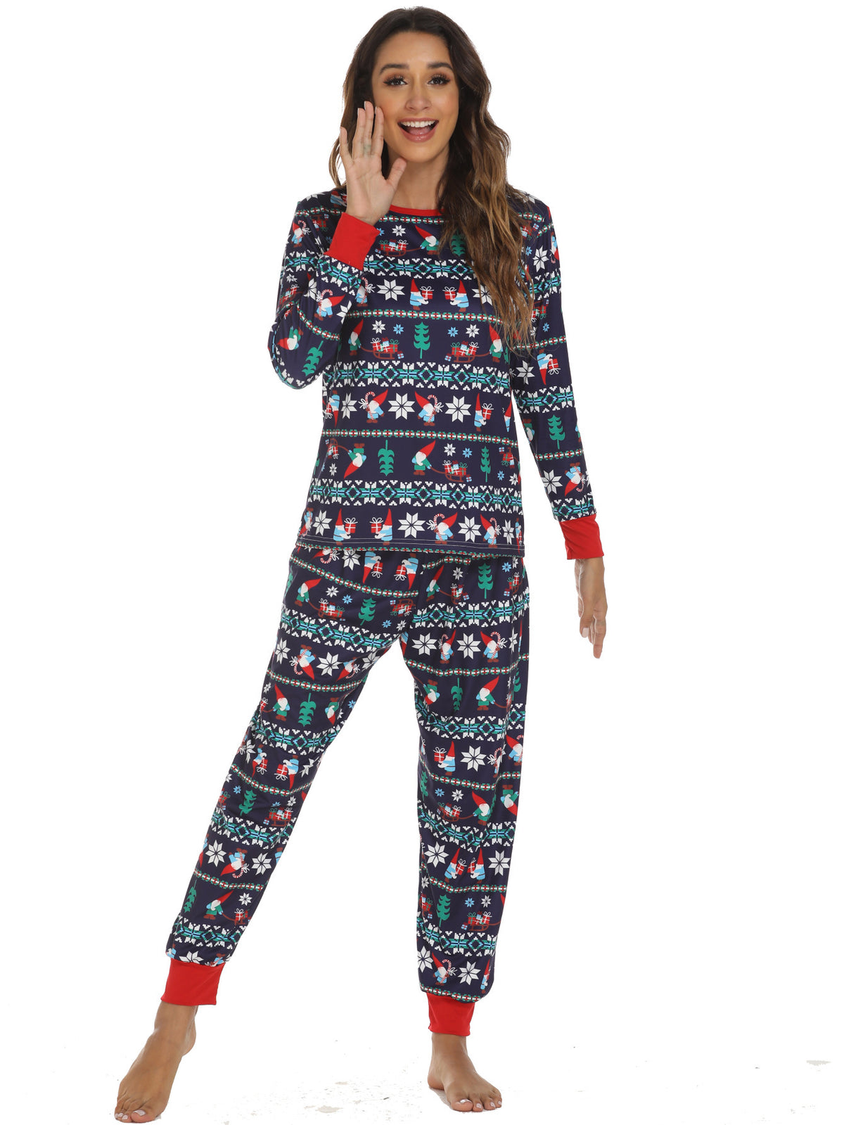 Home Clothes Set Pajamas Female Autumn And Winter Tie-dye Long-sleeved Trousers