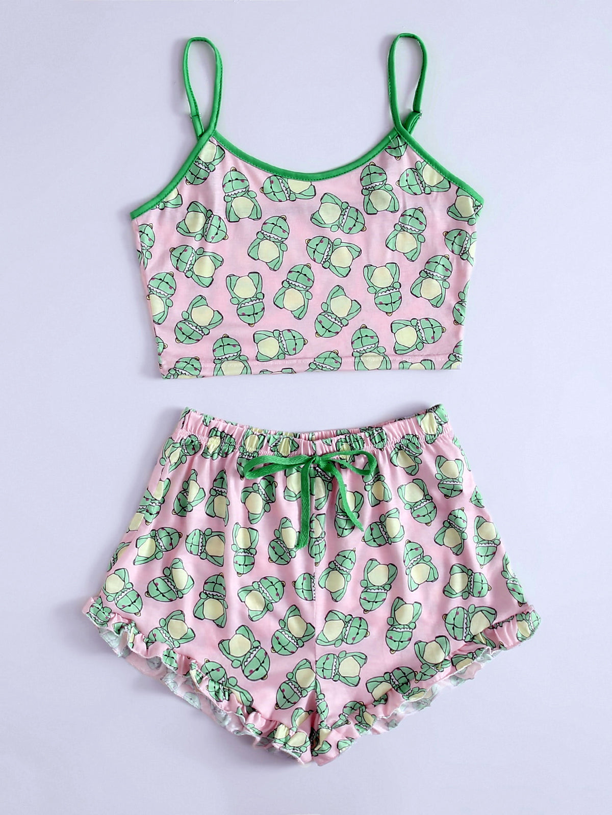 Summer Women's Small Suspender Two-piece Pajamas Dinosaur Suit