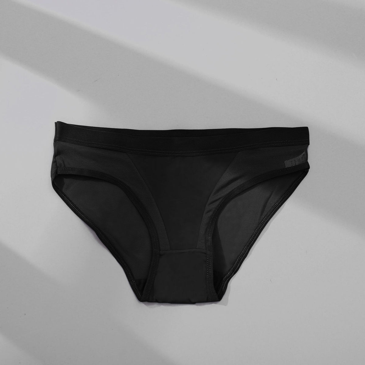 Low Waist Mesh Solid Color Briefs
