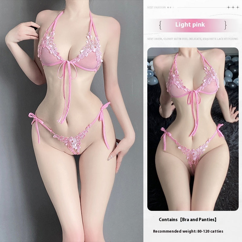 Sexy Lingerie Sexy Three-point Small Breast Size Exaggerating Bra Pure Desire Style Uniform Suit