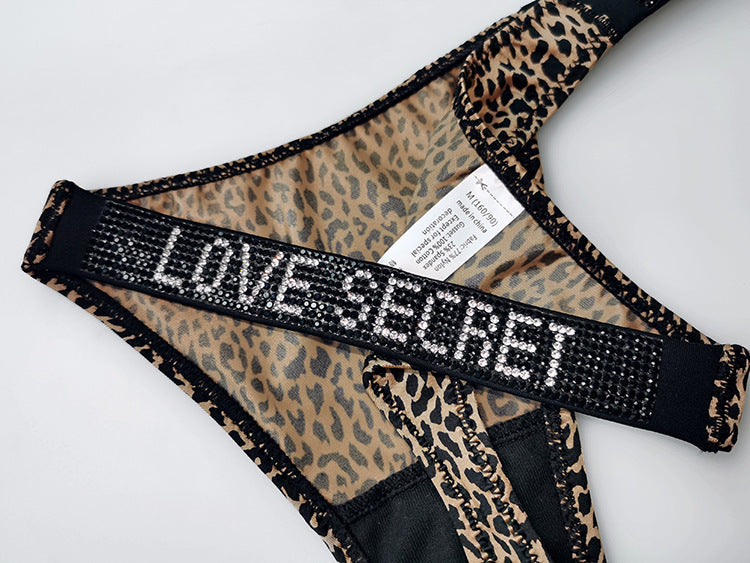 Sexy Rhinestones T-back Hip Lifting Low Waist