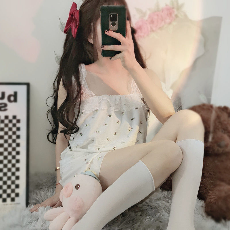 Simple Cute Women's Pajamas Bubble Cotton Homewear
