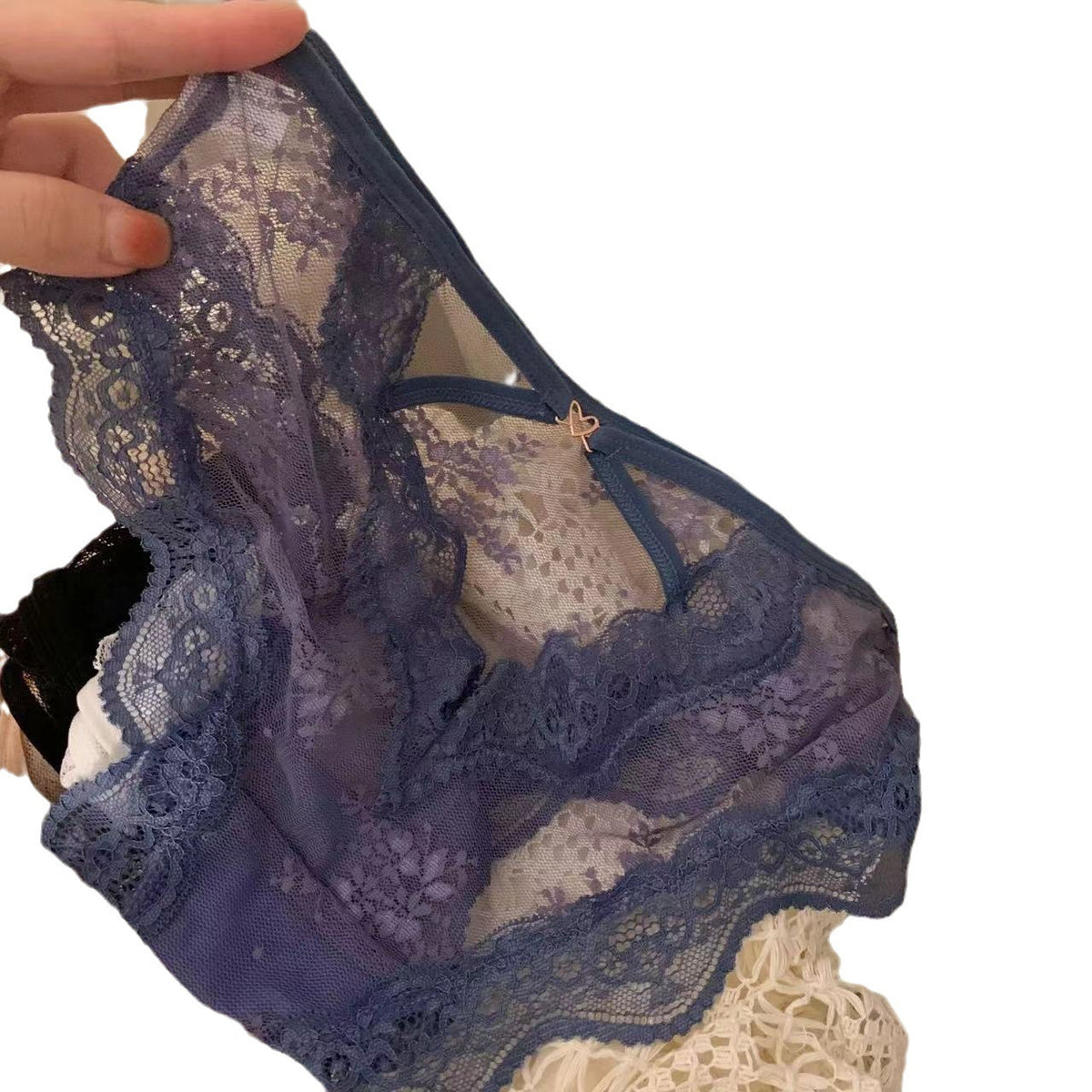 Sexy Lace Underwear Women's Cross Hollow Translucent Seamless Cotton Crotch Breathable
