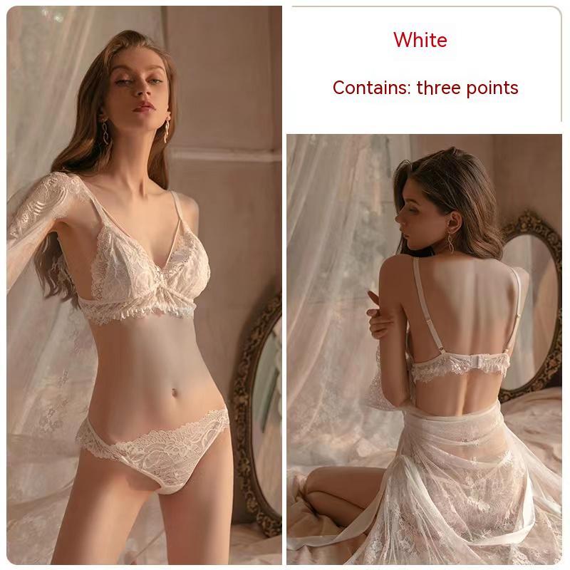 Transparent Lace Thin Pajamas Gathered Together