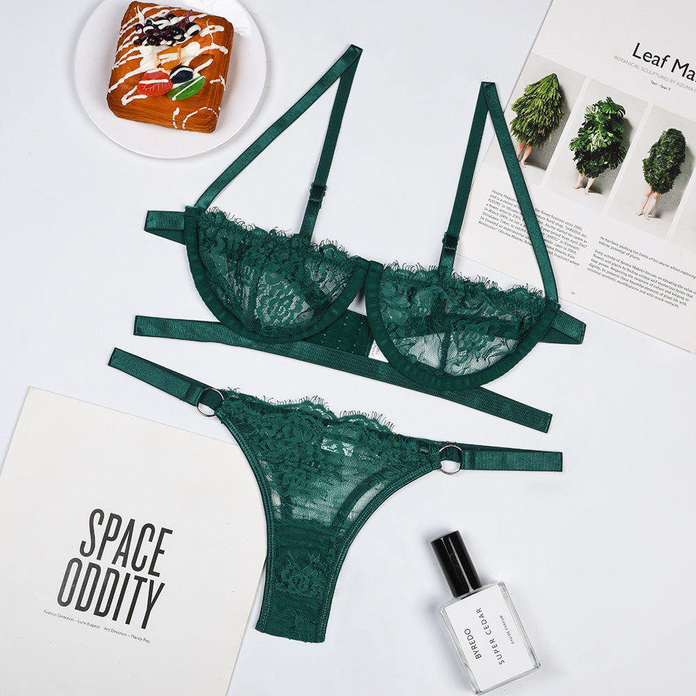 Underwire Lace Sexy Bra Wrap Underwear Set