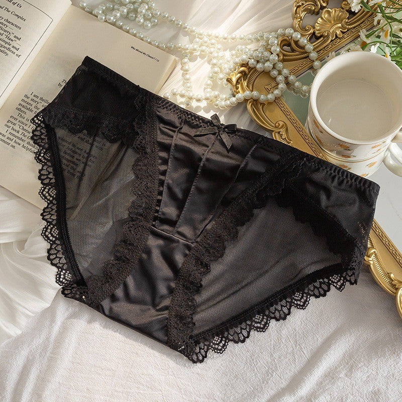 Hollow Out Lace Low Waist Underwear Female Cotton Antibacterial