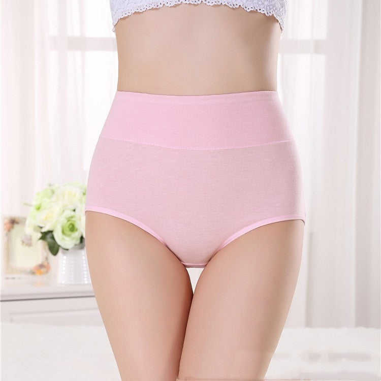 Women's Cotton Breathable Underwear Cotton High Waist Large Size