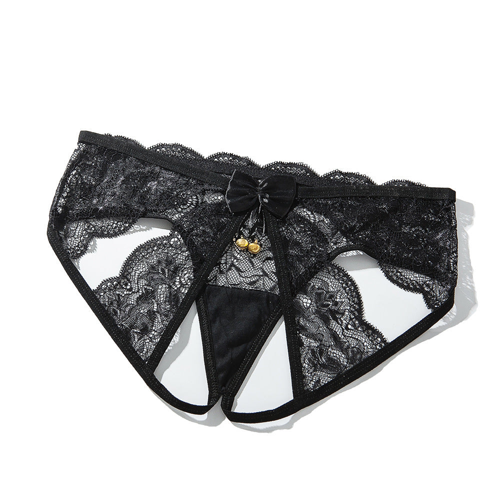 Women's Sexy Lace Black Temptation Bed Free Battle Robe Flirting Bell