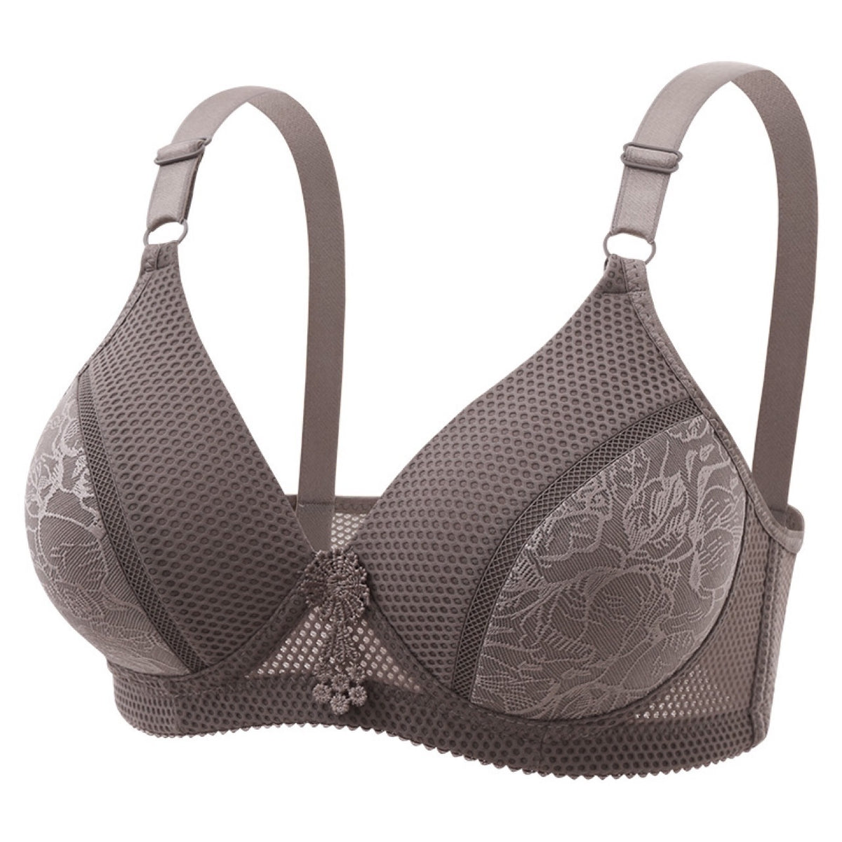 Women's Steel Wire Mesh Medium Cup Plus Size Push Up Underwear