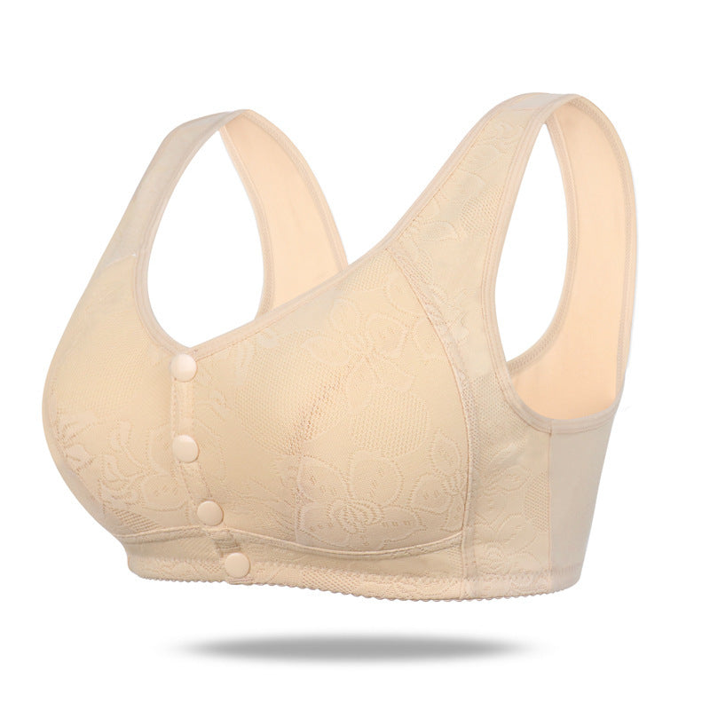 Women's Soft Cotton Bra Front Buckle Underwear Plus Size