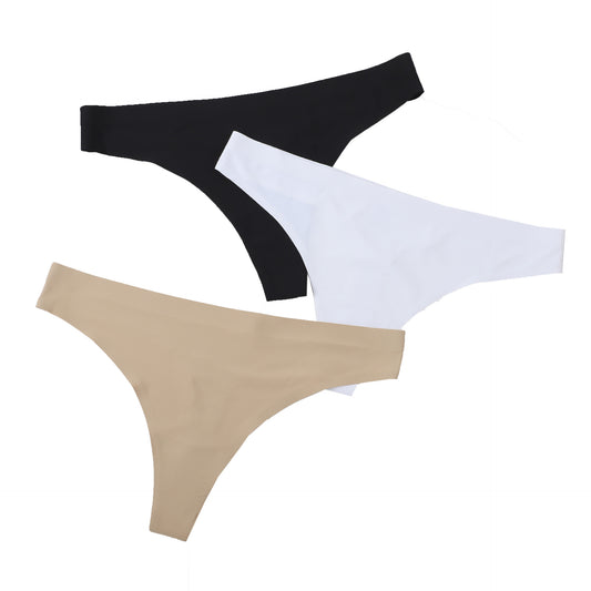Women's Underwear Comfortable Low Waist T-shaped Panties Ice Silk Seamless Briefs
