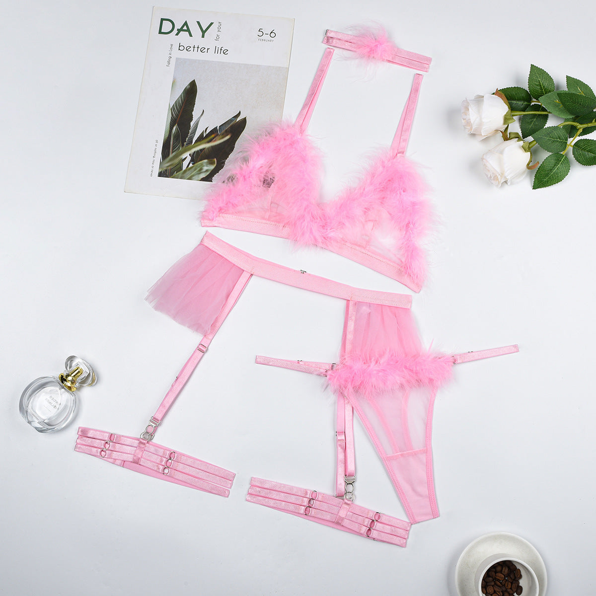 Lace Bra Underwear Five-piece Set