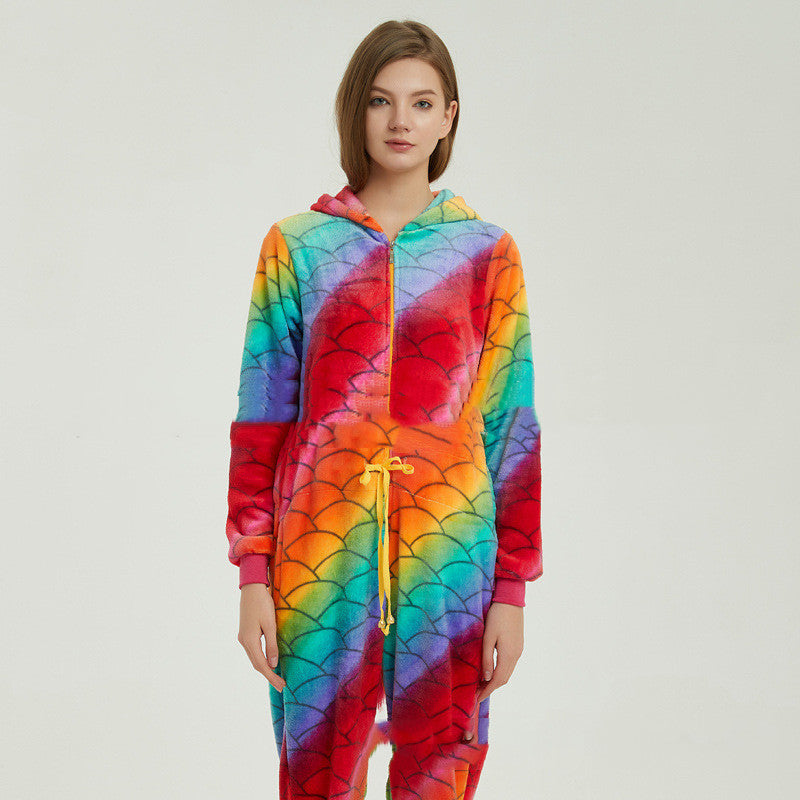 Flannel Cartoon One-piece Pajamas