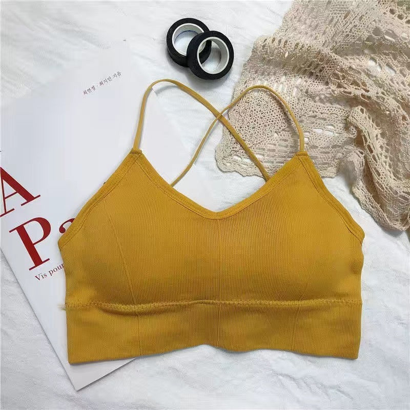 Backless Slim Fit And Thin Inner Outer Wear Short Small Camisole Top Women's Crossover Underwear