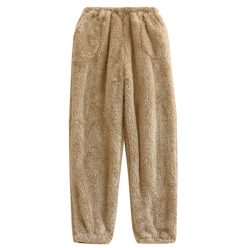 Loose Leg Shaping Thickened Fleece-lined Women's Pajama Pants