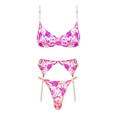 Embroidery Craft Bra Garter Underwear Suit