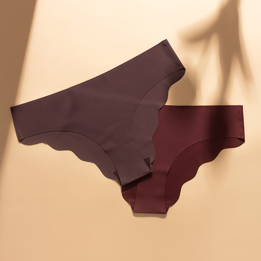 Seamless Ice Silk Underwear Clouds Ruffled Low Waist