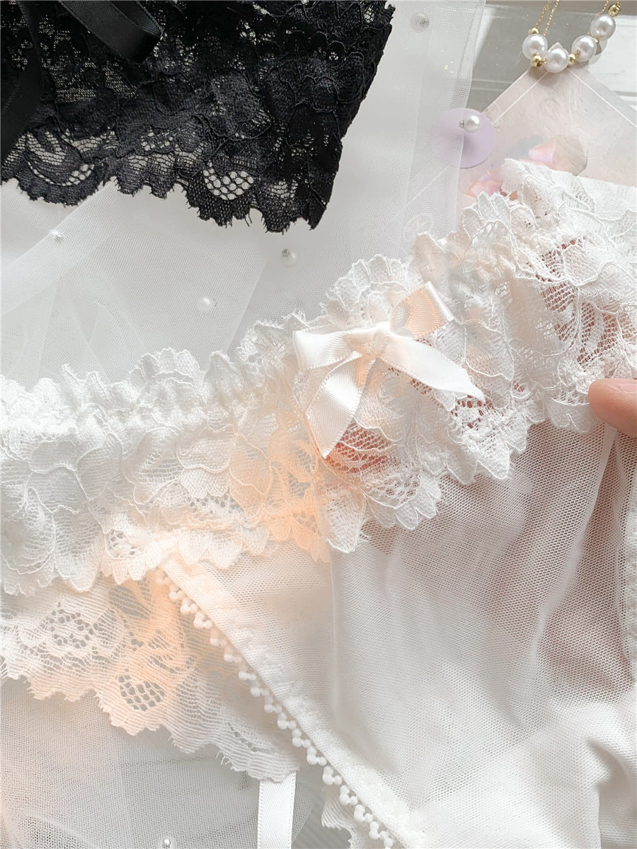 Summer French Style Lady Lace Lace-up Underwear Summer Thin Pure Desire
