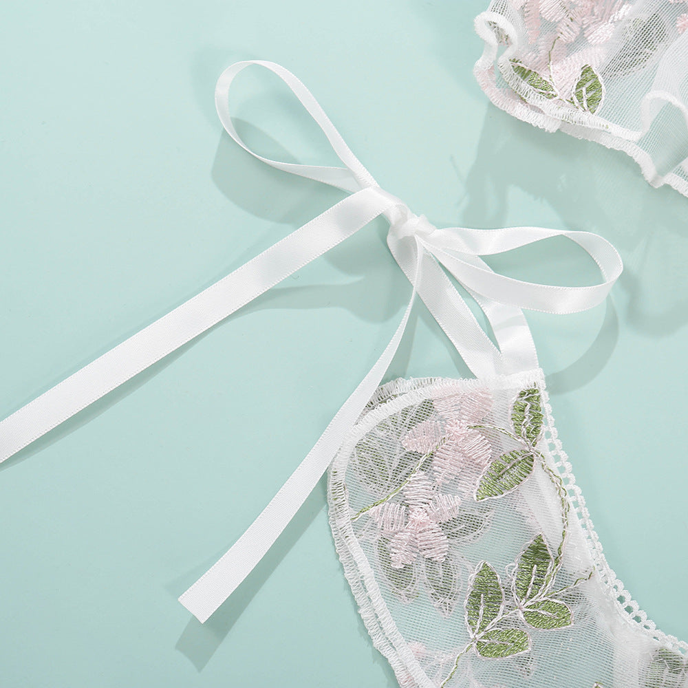 Mesh Carved Lace Split Bikini