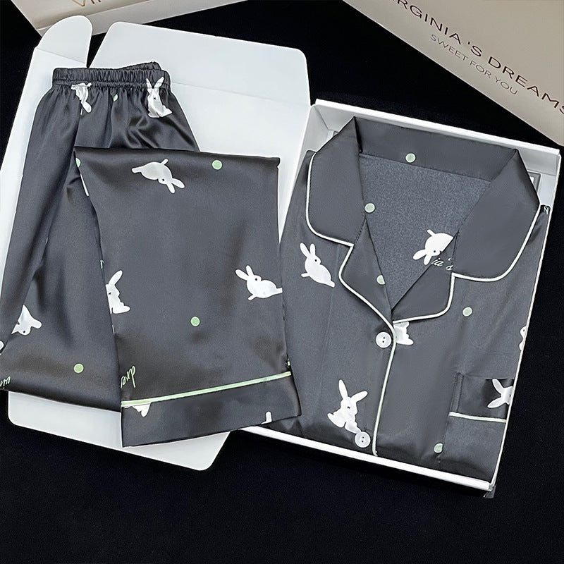 Women's Korean-style Ins Cute Lapel Long-sleeved Pajamas
